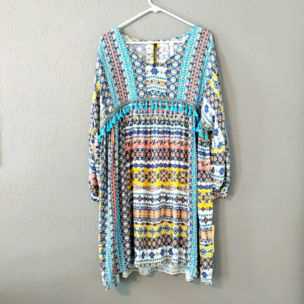 Uncle Frank V-Neck Dress with Tassels Size Large